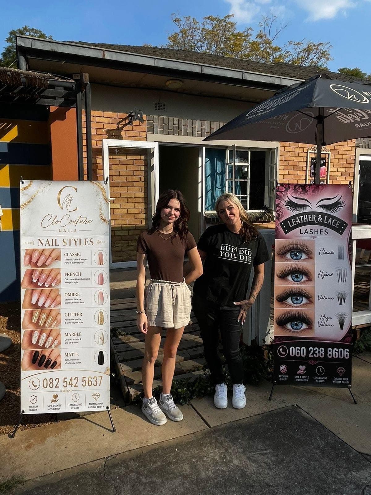 The Leather & Lace team outside their Villeria studio